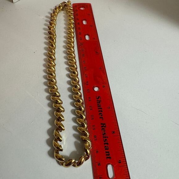 Vintage Napier Signed Goldtone Heavy Chain Link Necklace - Picture 6 of 6